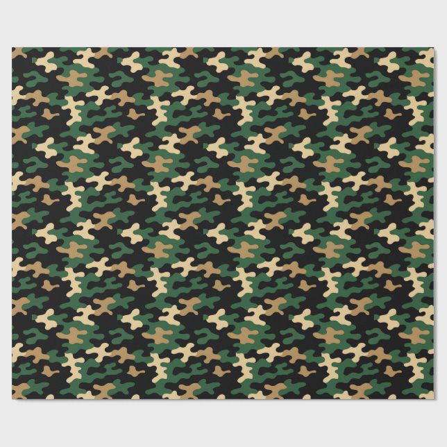 Papel De Presente Camuflagem Verde (Aberto)