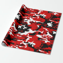 Papel De Presente camuflagem vermelha camo branco preto