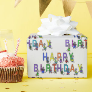 Papel De Presente Camundongos de aniversário em Cinzas
