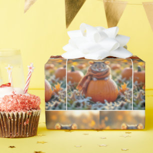 Papel De Presente Camundongos No Autumn Pumpkins