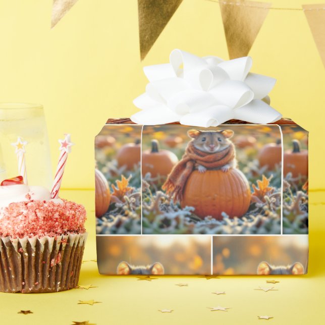 Papel De Presente Camundongos No Autumn Pumpkins (Festa de aniversário)