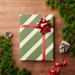 Papel De Presente Cana de Açúcar de Natal Vintage Elegante Verde Ous