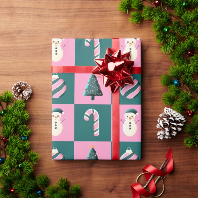 Papel De Presente Cana-de-natal doce varejista (Presente de Natal)