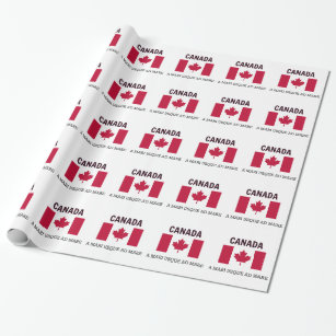 Papel De Presente Canadá Flag e Motto