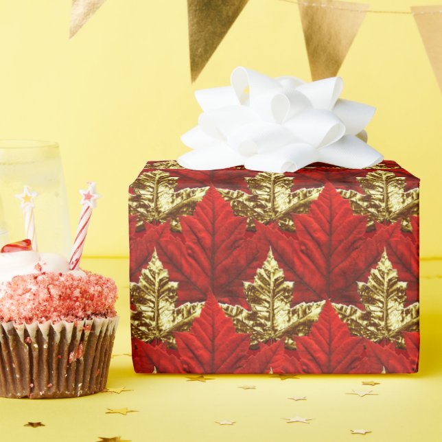 Papel De Presente Canadá Papel de enrolamento Canadá Mapeia Papel Fo (Festa de aniversário)