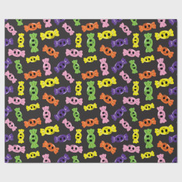 Papel De Presente Canais Coloridos do Halloween Design preto sem cos