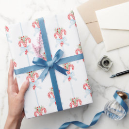 Papel De Presente Canas de Aquarela de Natal