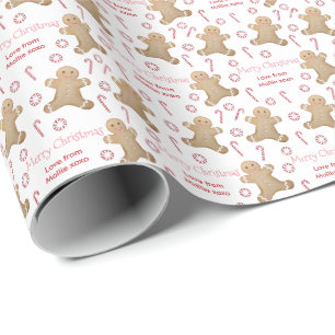 Papel De Presente Canas de Panela Vermelha, Rosa, Pink, Pão de Nata