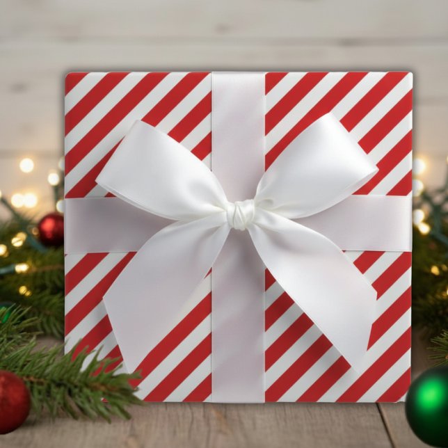 Papel De Presente Canas De Pimenta Vermelha E Branca, Laminadas (Criador carregado)