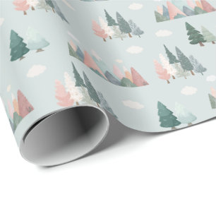 Papel De Presente Canção de ninar alpina em verde pálido