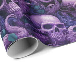 Papel De Presente Câncer Gótico Octopus Steampunk Oceano
