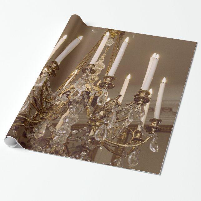 Papel De Presente Candelabro francês, Rococo em Paris (Desenrolado)