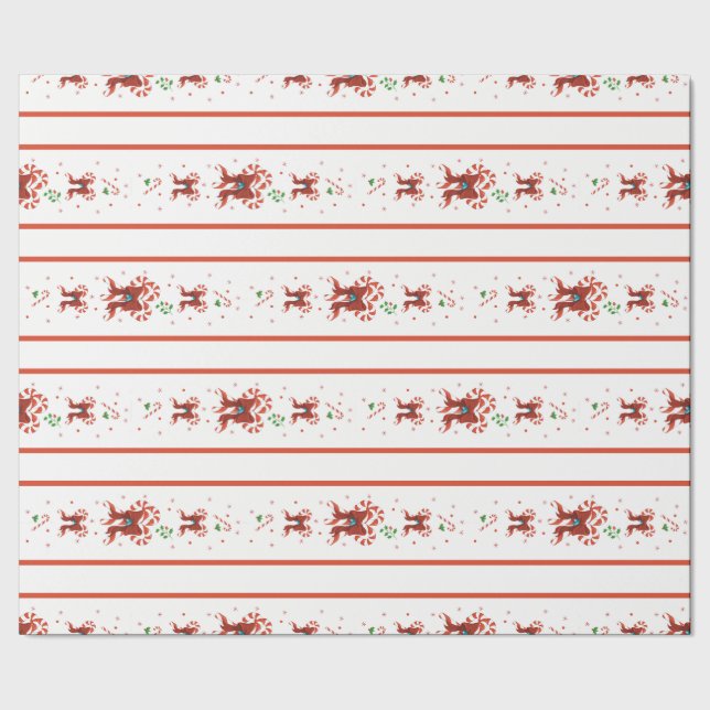 Papel De Presente Candy Cane Chorus Wrapping Paper (Barra)