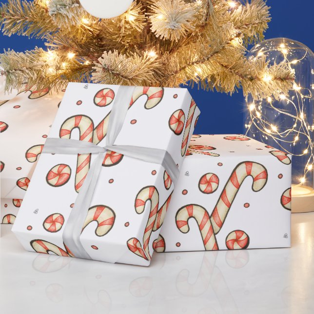 Papel De Presente Candy Cane de Natal (Feriados)