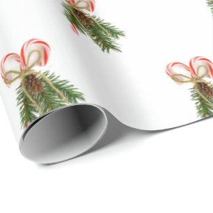 Papel De Presente Candy Cane Pine Buquê