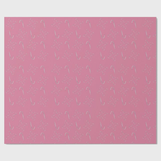 Papel De Presente Candy Canes 2026 Pink (Aberto)