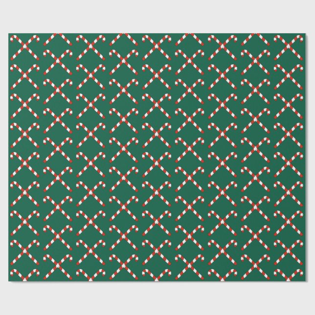 Papel De Presente Candy Canes Crossed (Aberto)