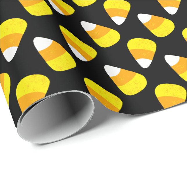Papel De Presente Candy Corn Halloween (Ponta do rolo)