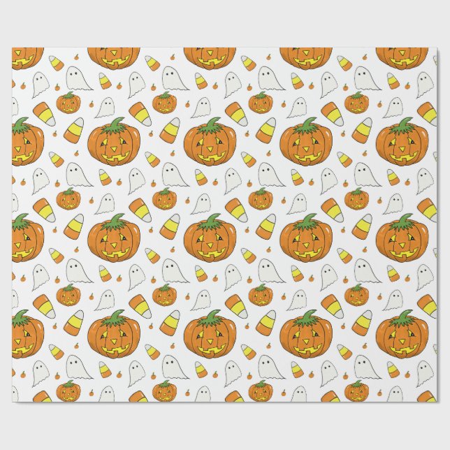 Papel De Presente Candy Corn Pattern Wrapping Paper (Aberto)