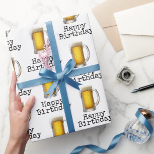 Papel De Presente Caneca de cerveja de aniversário em branco