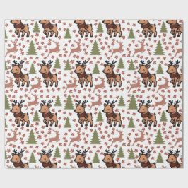 Papel De Presente Caneca floral fofa de rena