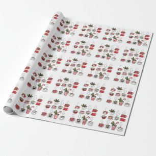 Papel De Presente Canecas engraçadas de chá no natal 