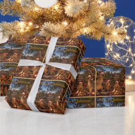 Papel De Presente Canguru de Natal Acampando