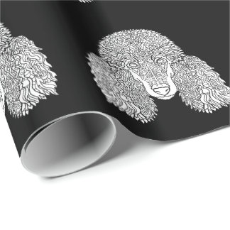 Papel De Presente Caniche - cães detalhados
