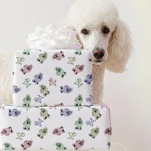 Papel De Presente Caniches Pastel