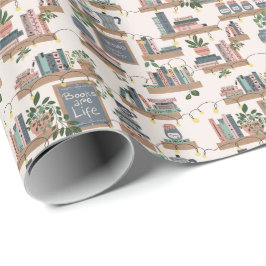 Papel De Presente Canto Aconchegante de Livros Hygge