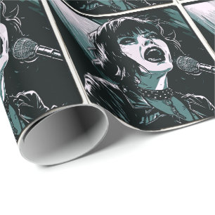 Papel De Presente Cantora de Punk Rock Rebel Yell Amantes da Música