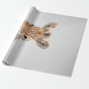 Papel De Presente Canvas Colorida Bebê Zebra