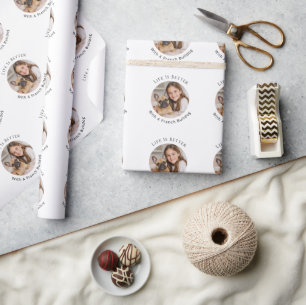 Papel De Presente Cão Bulldog Francês a Vida é Melhor