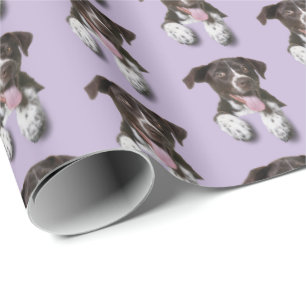 Papel De Presente cão caça com roxo