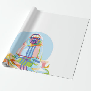 Papel De Presente Cão Cachorro Cortado Colorido Em Aberto