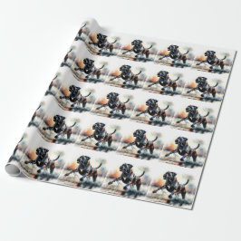 Papel De Presente Cão Cane Corso em aquarela
