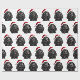 Papel De Presente Cão Cocker Spaniel Inglês Preto com Chapéu de Papa