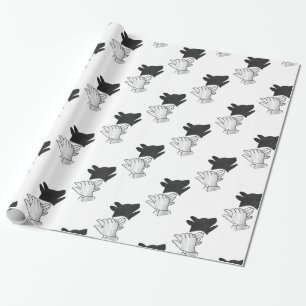Papel De Presente Cão da silhueta da mão