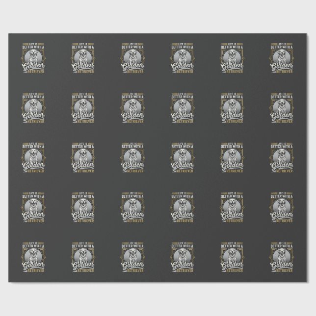 Papel De Presente Cão da Vida do Golden Retriever é Melhor (Aberto)