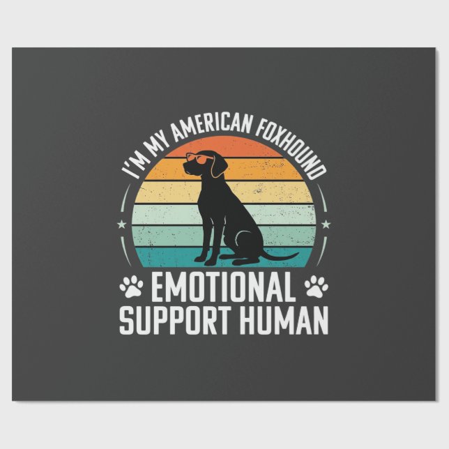 Papel De Presente Cão de Apoio Emocional Humano Foxhound Americano (Aberto)