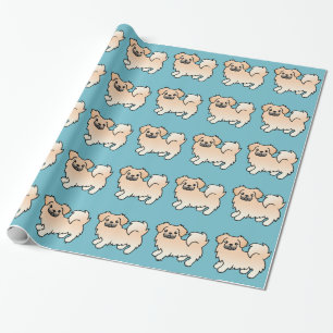 Papel De Presente Cão de Cartoon Cream Tibetan Spaniel
