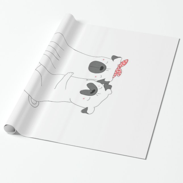 Papel De Presente Cão-de-Massa | Presente para o sobrevoo do cão cor (Desenrolado)