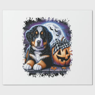Papel De Presente Cão de Montanha Bernês Halloween