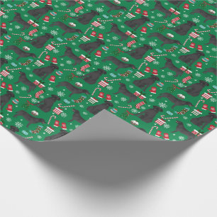 Papel De Presente Cão de Natal Black Lab