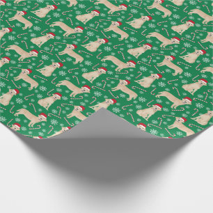 Papel De Presente Cão de Natal do Labrador Amarelo