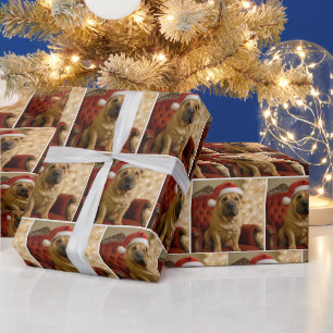 Papel De Presente Cão de Natal Shar-pei