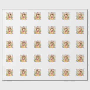 Papel De Presente Cão de Páscoa Orelha de Coelho Engraçado Golden Re