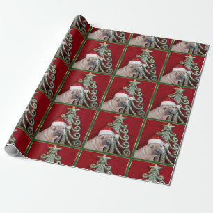 Papel De Presente Cão de Sharpei do Natal