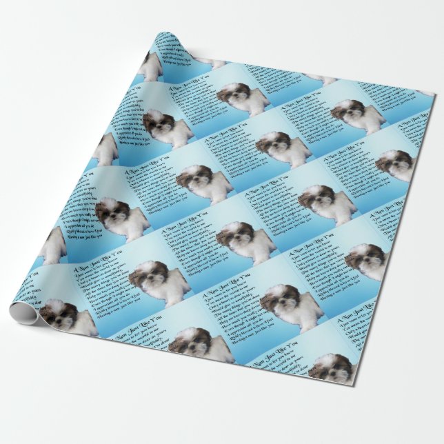 Papel De Presente Cão de Shih Tzu - poema de Nan (Desenrolado)
