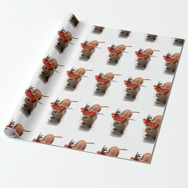 Papel De Presente Cão do Dachsund do carnaval (Desenrolado)